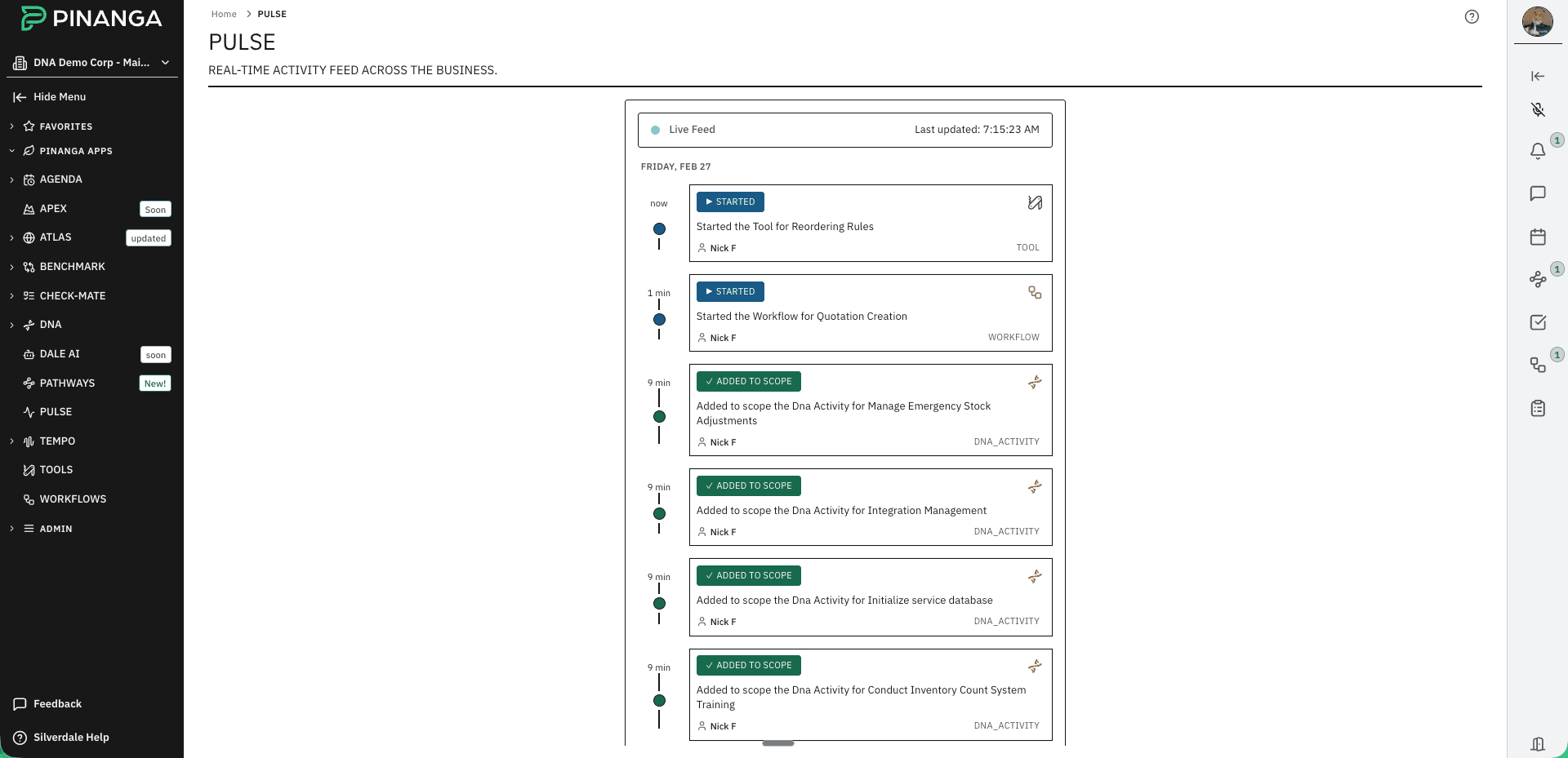 Pulse module screenshot